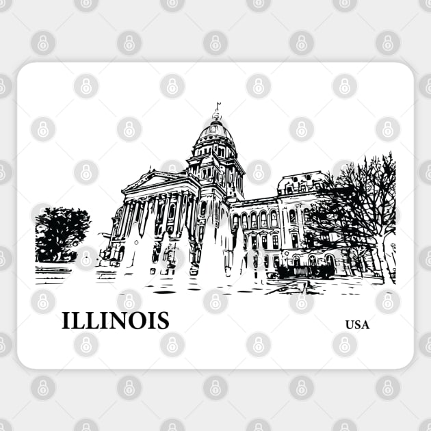 Illinois State USA Sticker by Lakeric